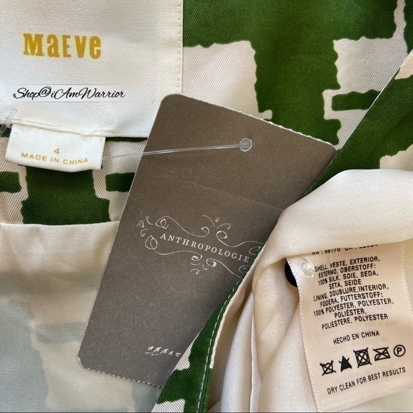 Anthropologie Maeve NWT silk windowpane elbow sleeve shift dress shop@iamwarrior - Picture 10 of 11